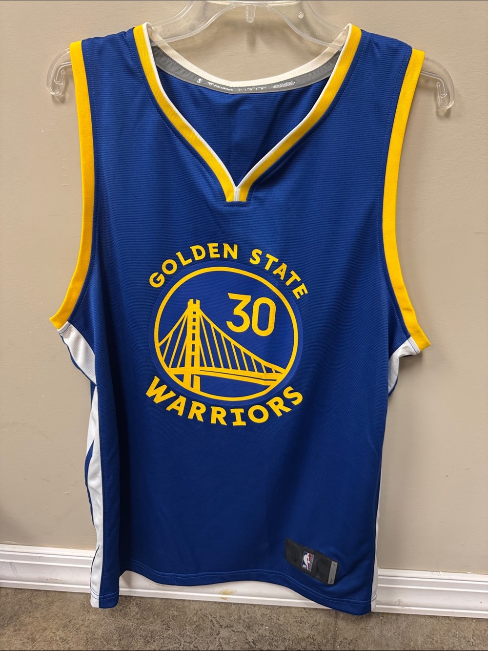 Fanatics Golden State Warriors Blue and Yellow Jersey (Curry, No. 30) NWOT